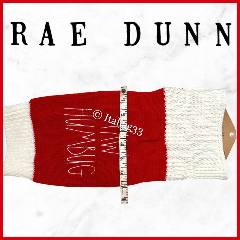 Rae Dunn Dog Sweater PAW HUMBUG Sz XSmall Winter Coat Clothing Red & Cream NEW - Picture 6 of 10